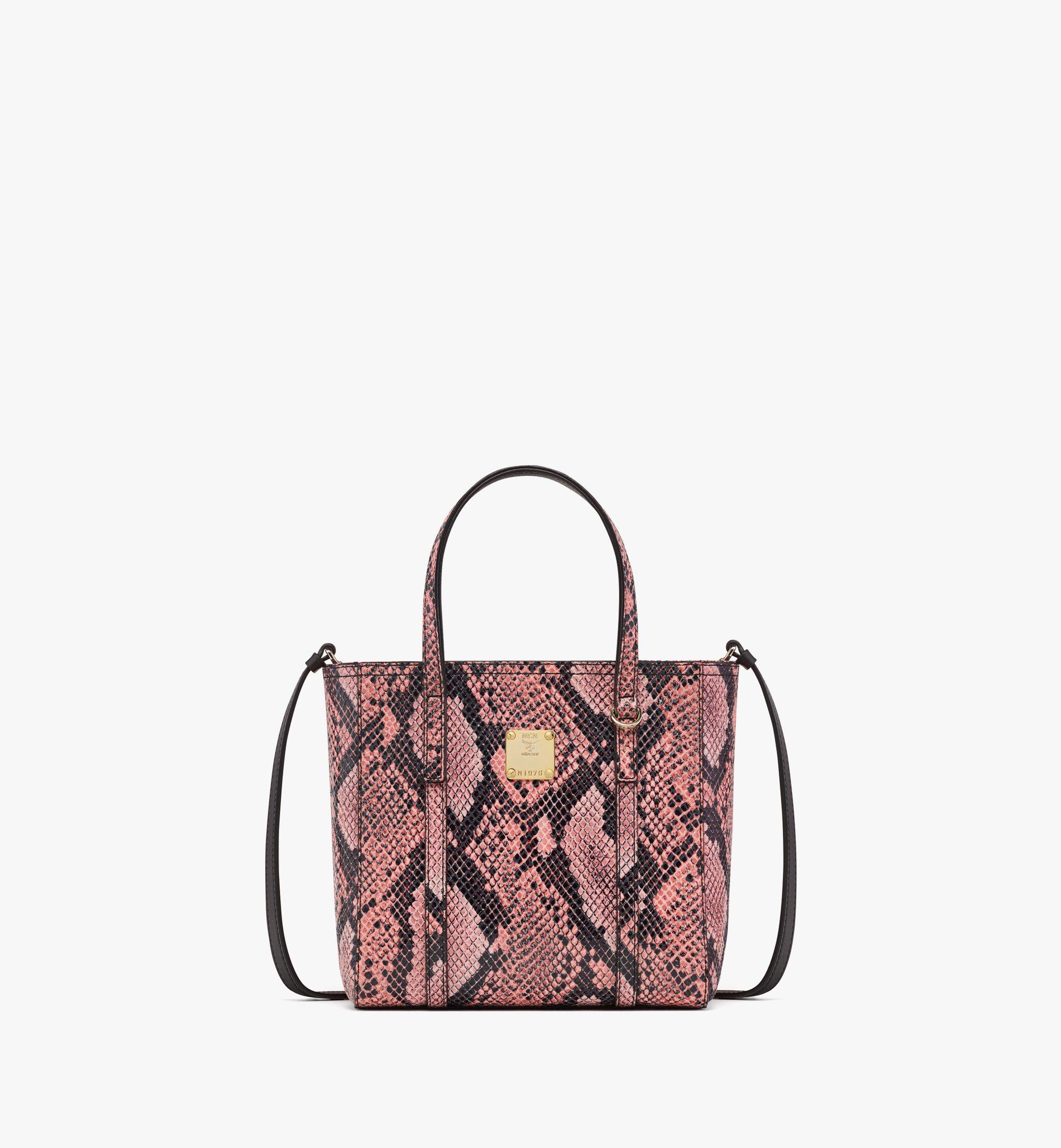 Sac cabas Toni avec fermeture supérieure zippée et couronne à imprimé python 1